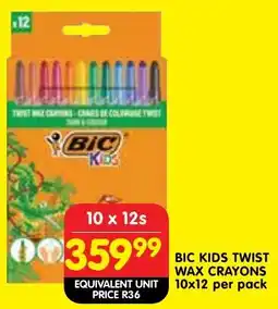 Shoprite Bic kids twist wax crayons offer