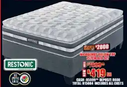 Lewis Restonic nicodemus pillow top 152cm bed set offer