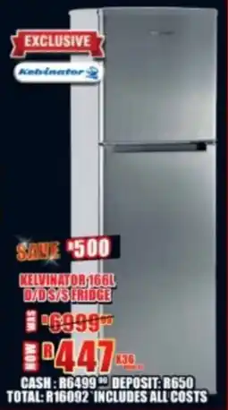 Lewis Kelvinator double door stainless steel fridge offer