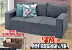 Lewis Forbes 3-division couch offer