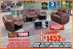Lewis Maverick 3 motion leather uppers lounge suite offer