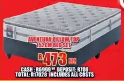 Lewis Aventura pillow top 152cm bed set offer