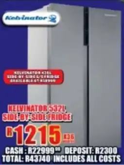 Lewis Kelvinator side by side fridge offer