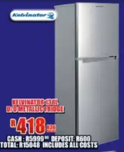 Lewis Kelvinator double door metallic fridge offer