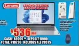 Lewis Lenovo celeron laptop bundle offer