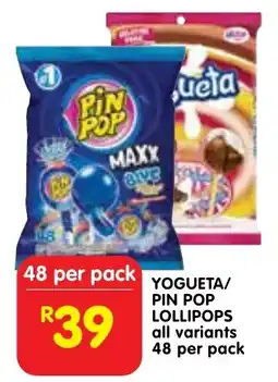 Shoprite Yogueta/ pin pop lollipops offer