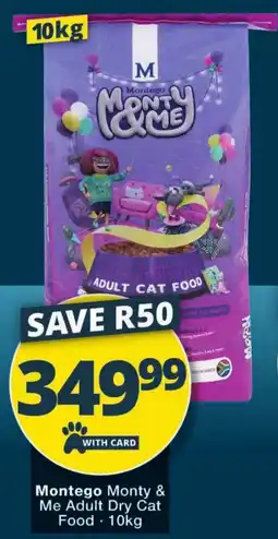 Checkers Montego Monty & Me Adult Dry Cat Food offer