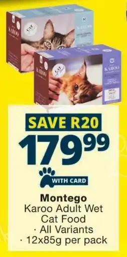Checkers Montego Karoo Adult Wet Cat Food offer