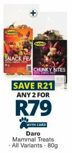 Checkers Daro Mammal Treats offer