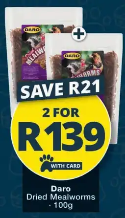 Checkers Daro Dried Mealworms offer