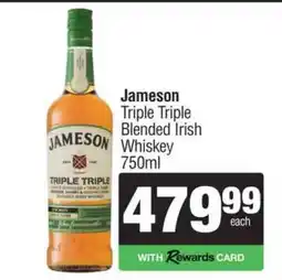 Spar Tops Jameson Triple Triple Blended Irish Whiskey 750ml offer