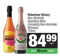 Spar Tops Robertson Winery Non Alcoholic Sparkling Wine offer