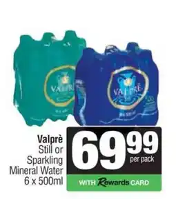 Spar Tops Valprè Still or Sparkling Mineral Water offer