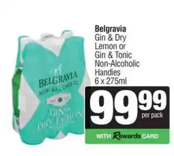 Spar Tops Belgravia Gin & Dry Lemon or Gin & Tonic Non-Alcoholic Handies offer