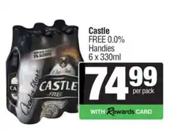 Spar Tops Castle FREE 0.0% Handies 6 x 330ml offer