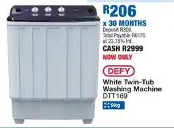 OK Furniture DEFY White Twin-Tub Washing Machine DTT169 offer