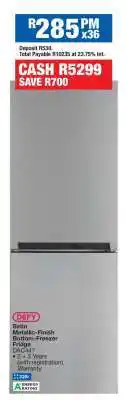 OK Furniture DEFY Satin Metallic-Finish Bottom-Freezer Fridge offer