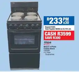 OK Furniture Univa Black 4-Plate Cable Stove U405B offer