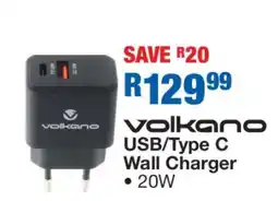 OK Furniture Volkano USB/Type C Wall Charger offer