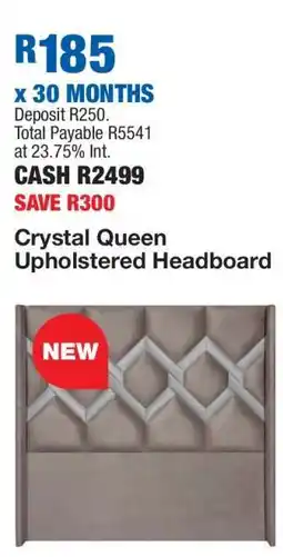 OK Furniture Crystal Queen Upholstered Headboard offer