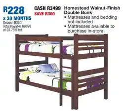 OK Furniture Homestead Walnut-Finish Double Bunk offer