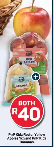Pick n Pay PnP Kidz Red or Yellow Apples 1kg and PnP Kidz Bananas offer