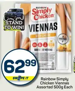 Pick n Pay Rainbow Simply Chicken Viennas Assorted 500g Each offer