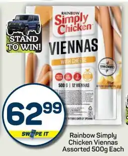 Pick n Pay Rainbow Simply Chicken Viennas Assorted 500g Each offer