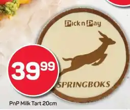 Pick n Pay PnP Milk Tart 20cm offer