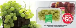 Pick n Pay PnP White or Red Grapes Seedless 500g and Nectarines or Dessert Peaches offer