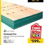 Builders Warehouse York Timbers Shutterply Pine 2.44m (l) x 1.22m (w) x 18mm (d) 150745 offer