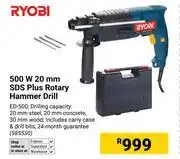 Builders Warehouse Ryobi 500W 20mm SDS Plus Rotary Hammer Drill ED-500 (585530) offer