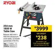 Builders Warehouse Ryobi 254mm 1800W Table Saw (776191) offer