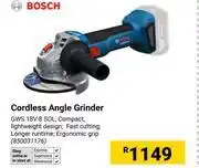 Builders Warehouse Bosch Cordless Angle Grinder GWS 18V-8 SOL (850031176) offer