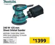 Builders Warehouse Makita 240W 125mm Sheet Orbital Sander M9204B (605153) offer