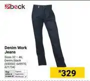 Builders Warehouse Beck Denim Work Jeans (650002,649970,621734) offer