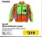 Builders Warehouse Pioneer Zip Off Sleeve Reflective Jacket Orange & Lime Medium (620265/620279/620266/620276) offer