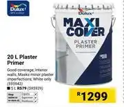 Builders Warehouse Dulux 20L Maxi Cover Plaster Primer (595943) offer
