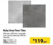 Builders Warehouse Ruby Grey Floor Tiles 500mm x 500mm (784141, 784139)-Per Sqm offer