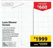 Builders Warehouse Lusso Luna Shower Screen 1m x 2m (850010202, 850010167) offer