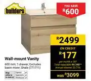 Builders Warehouse Builders Wall Mount Vanity 600mm (771711) offer