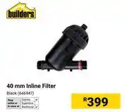 Builders Warehouse Builders 40mm Inline Filter Black (646947) offer