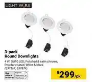 Builders Warehouse Lightworx 3-Pack Round Downlights 637867, 637874-Per Pack offer