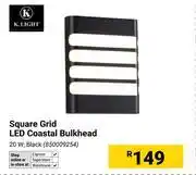 Builders Warehouse K.Light Sqaure Grid LED Coastal Bulkhead 850009254 offer