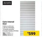 Builders Warehouse Dortello Cario Internal Door 2.032m X 813mm X 40mm 747692 offer
