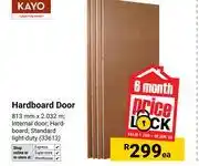 Builders Warehouse Kayo Hardboard Door 813mm X 2.032m 33613-Each offer
