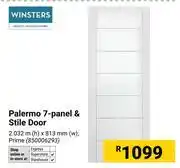 Builders Warehouse Winsters Palermo 7-Panel & Stile Door 2.032m(h) X 813mm(w) 850006293 offer