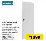 Builders Warehouse Winsters Elba Horizontal Stile Door 2.032m(h) X 813mm(w) 850006301 offer