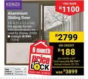 Builders Warehouse Kenzo Aluminium Sliding Door 1.8m(h) X 2.1m(w) 2500 offer