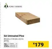 Builders Warehouse York Timbers SA Untreated Pine 38mm X 114mm X 6.0m 8770 offer